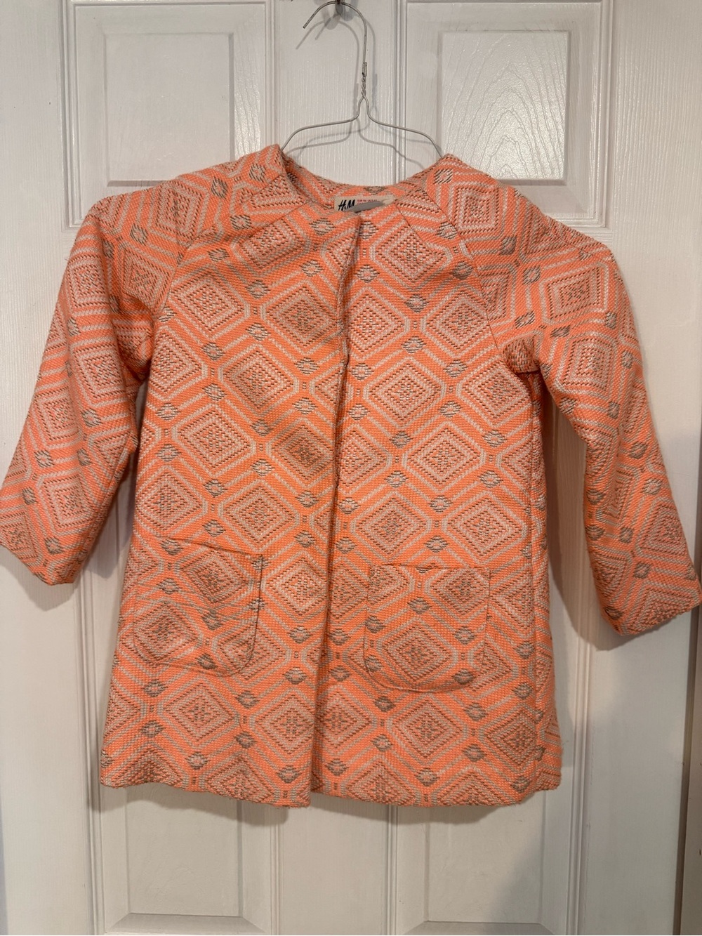 H&M Coral Geometric Patterned Girl’s  Jacket